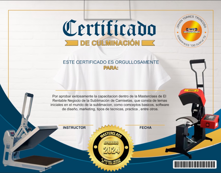 Certificado digital de finalización del curso